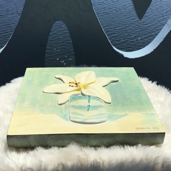 Danhui Nai Original Art Works Painting 3-Dimensional Lily Thick Plastic Frame - Picture 2 of 9